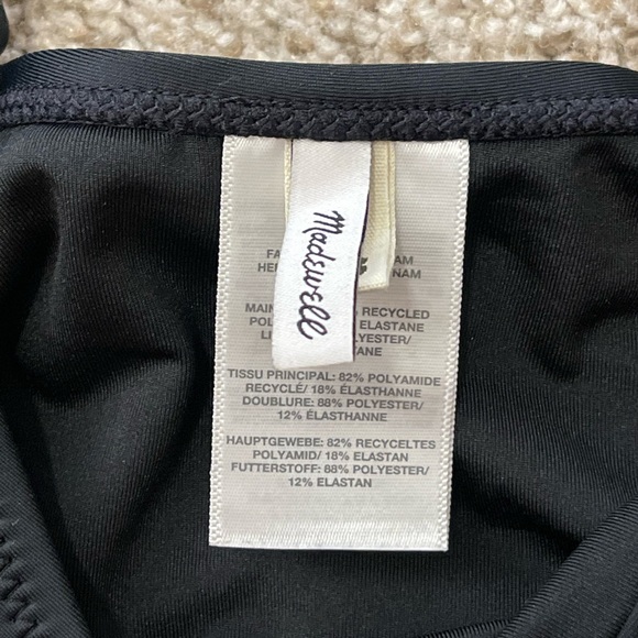 Madewell Cinched Cutout One-Piece Swimsuit, Black Size S - Picture 9 of 12